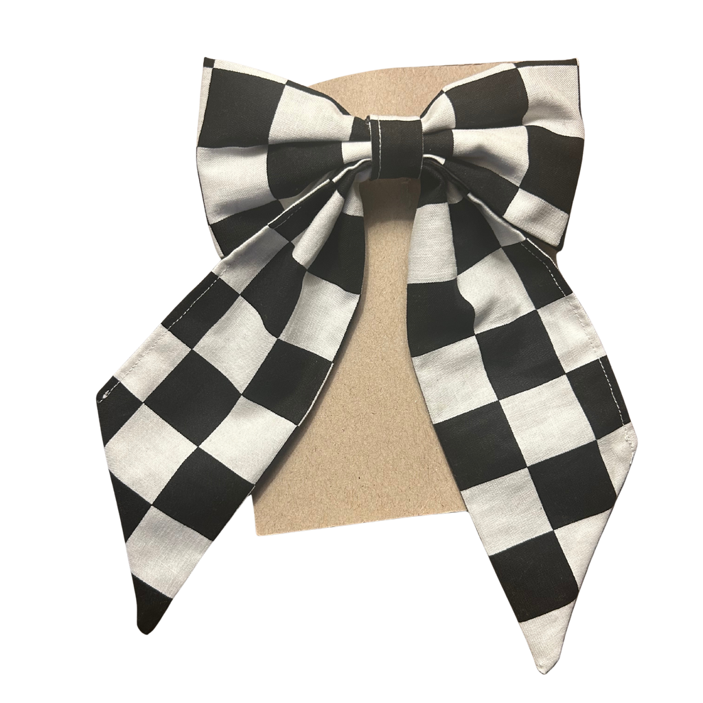 Checkered Flag Hair Bow